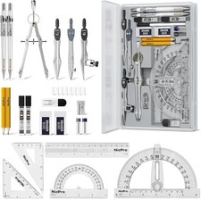 Nicpro 22 PCS Compass Geometry Tools with Case, Drafting Tools Geometry Set with