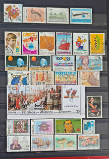 Spanien Lot alter Briefmarken gestempelt und papierlos # 92
