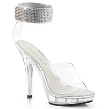 Pleaser Fabulicious Rhinestone Ankle Cuff Platform Stiletto High Heel Sandals