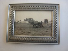 Early 1900s Horse Plowing Photo Framed 4.5 X 3.5 In. Early 1900s Horse Plowing Photo Framed 4.5 X 3.5 In.