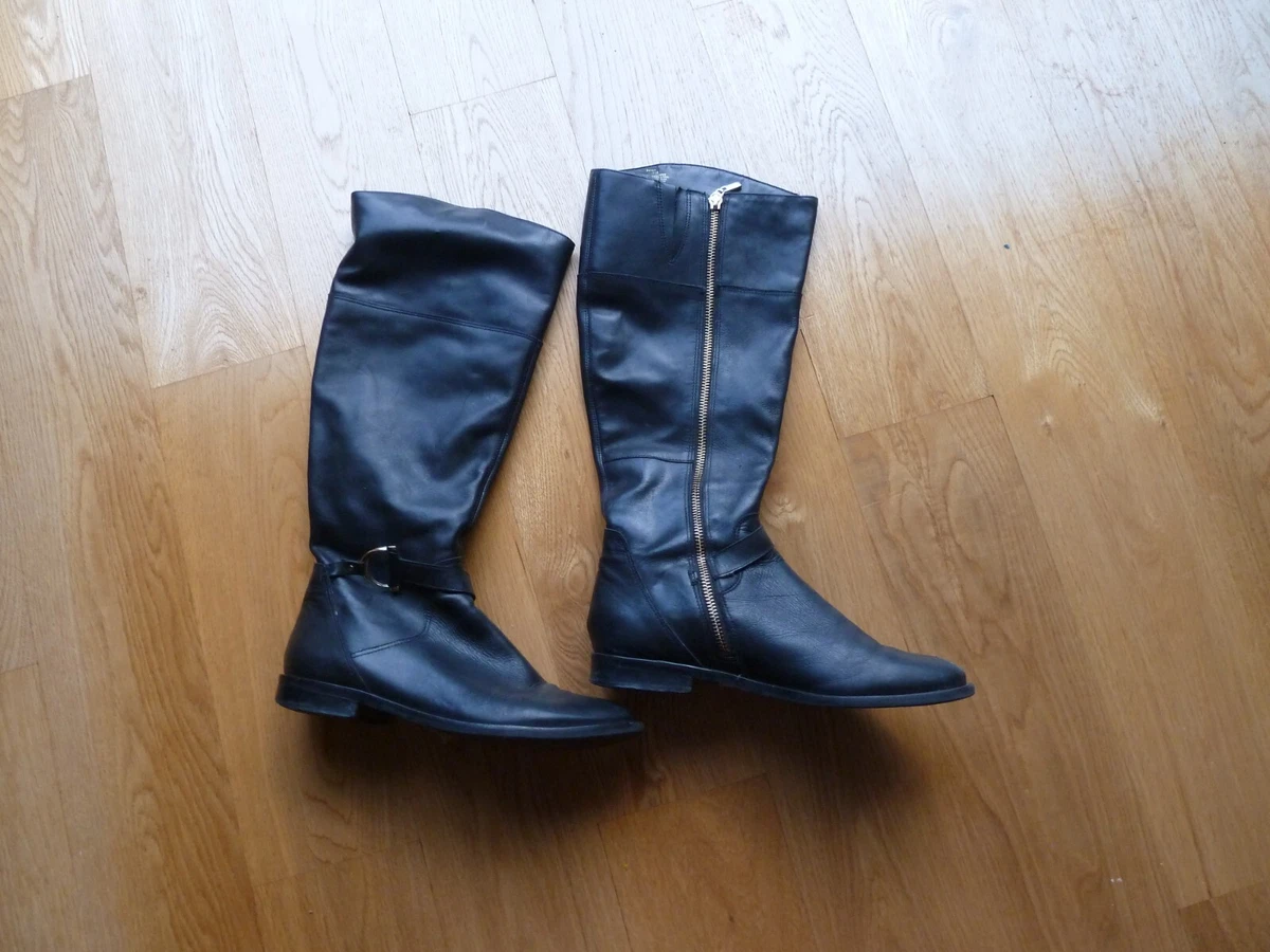 ladies black leather boots size 39