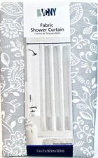 1 Count VCNY Home Fabric Shower Curtain Jacobean Gray 72" X 72" 100% Polyester