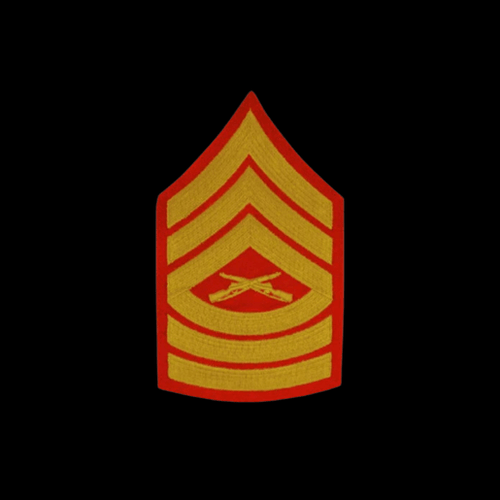 US Marine Corps Chevron E-2 TO E-9 REGULATION GOLD EMBROIDERED ON RED PATCH MALE - Picture 25 of 33