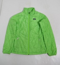 Patagonia Girl's Nano Puff Jacket PrimaLoft Neon Green Size XL 14-16 Full Zip