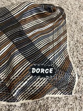 DORCE Rectangle Rust Brown Scarf 100% silk Made In Japan