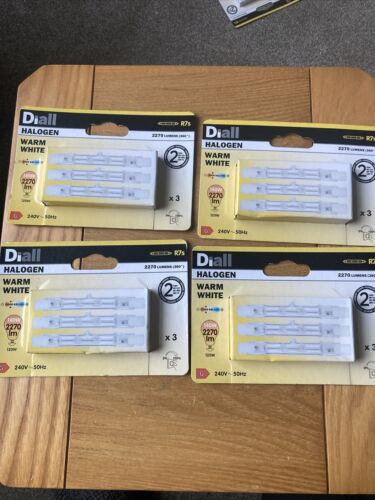 Four Packs Of Three Diall R7s 78mm Halogen Bulbs . New In Original Packaging. - Photo 1/6