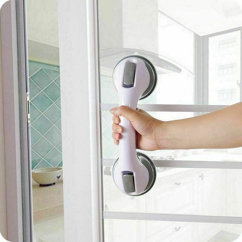1 Pair of Safety Bath Shower Handles - Grip Grab Bars with Suction Towel Rails - Picture 1 of 11