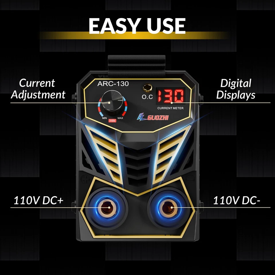 Портативный сварочный аппарат GZ GUOZHI 130 А, 110 В, мини-сварочный аппарат ARC, небольшой сварочный аппарат - Изображение 3 из 4