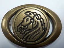 Vintage Solid Brass Horse Head Belt Buckle