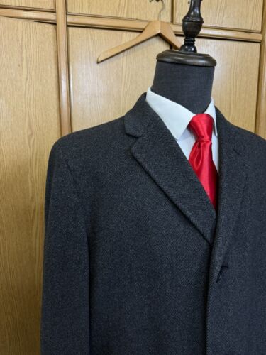 Vintage CROMBIE Scotland bespoke Classic cashmere wool Men suit overcoat 48L 50L - Picture 3 of 24