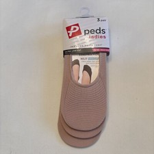 Peds Ultra Low Cut Liner Socks Nude Shoe Size 5-10 Beige Breathable 3 Pair NEW 