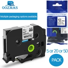 5/20/50 PK For Brother P-Touch TZe-231 TZ-231 12mm White Standard Laminated Tape