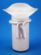 La Murrina hat vase Submerged blown purple glass Murano Venice 1900 20th Italy
