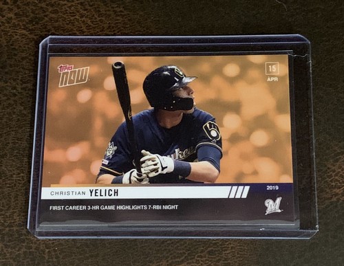2019 TOPPS NOW #ODB-4 CHRISTIAN YELICH 1ST CAREER 3-HR GAME - PR 111
