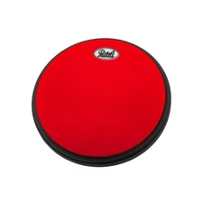 PAITITI 8 Inch Silent Practice Drum Pad Round Shape with Carrying Bag Red Color