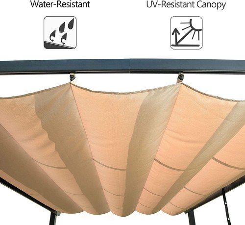 10'X 13' Outdoor Retractable Pergola with Weather-Resistant Canopy Aluminum - Picture 6 of 8