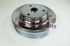 Chrome Steel Small Block Chevy Crankshaft Pulley 3 Triple Groove Long water Pump