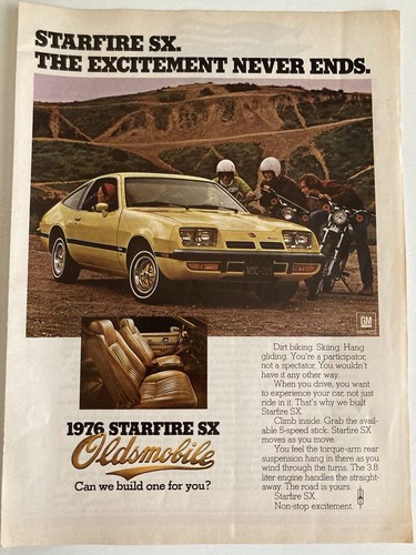 1976 Oldsmobile Starfire SX Print Ad