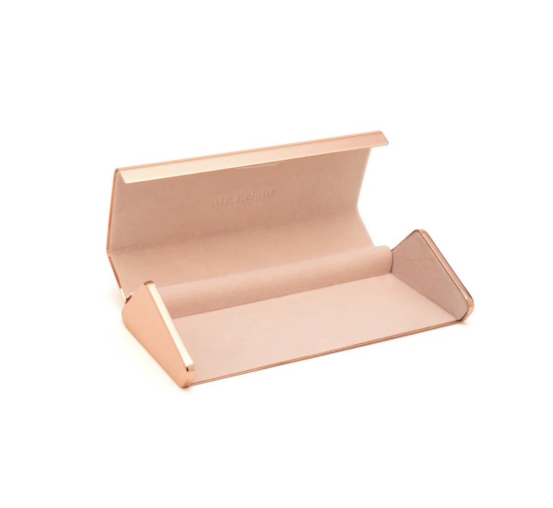 Garrett Leight Mr. Leight Metal Rose Gold Sunglass Case NEW 