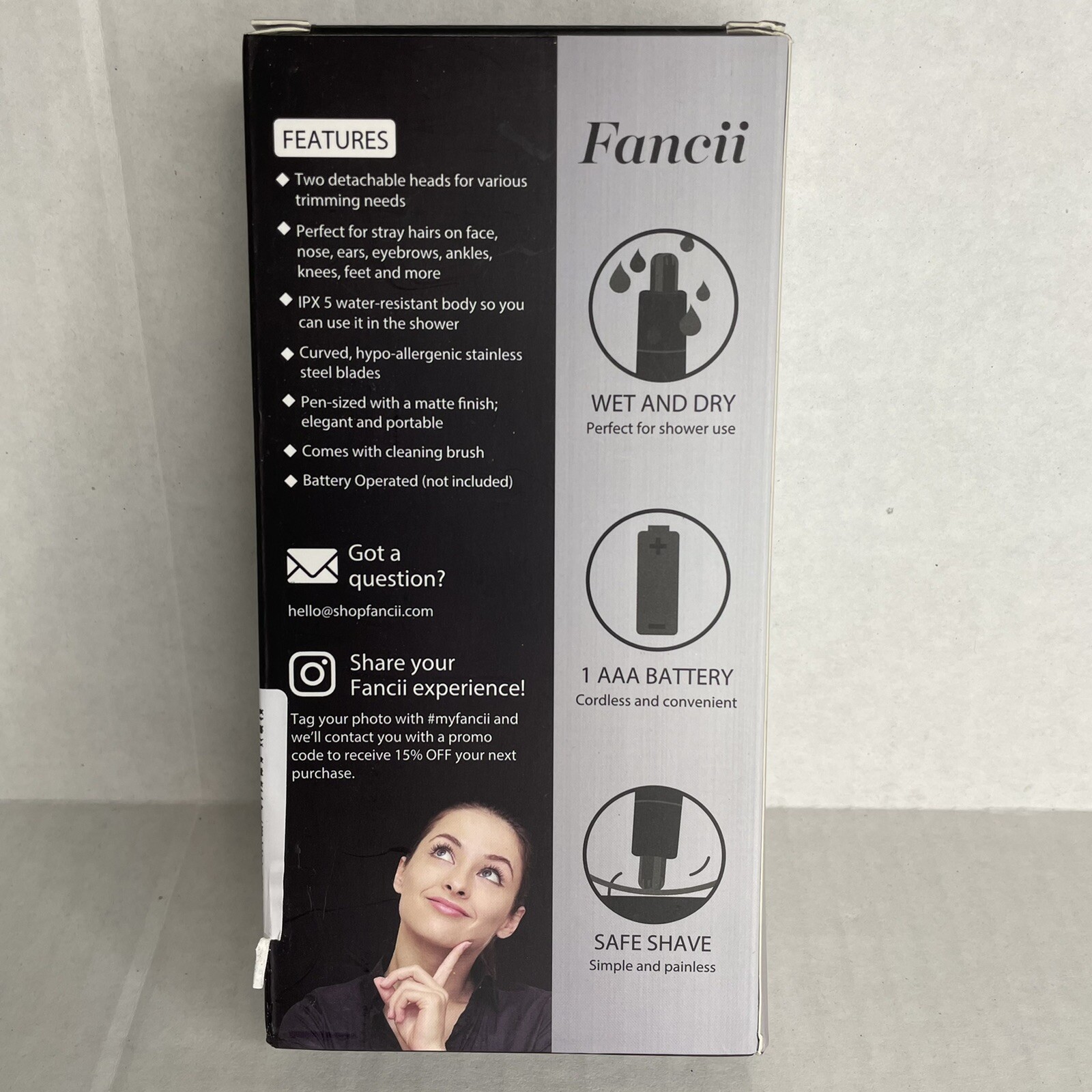 Fancii Ladies Electric Facial & Body Trimmer, Wet & Dry - for Eyebrow, Body