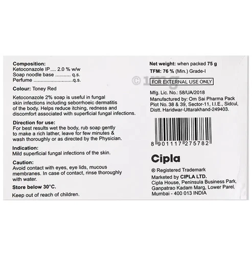 5 X Keto cip Antifungal Soap 75grams each Treats Fungal Infection Of the Skin - Picture 3 of 5