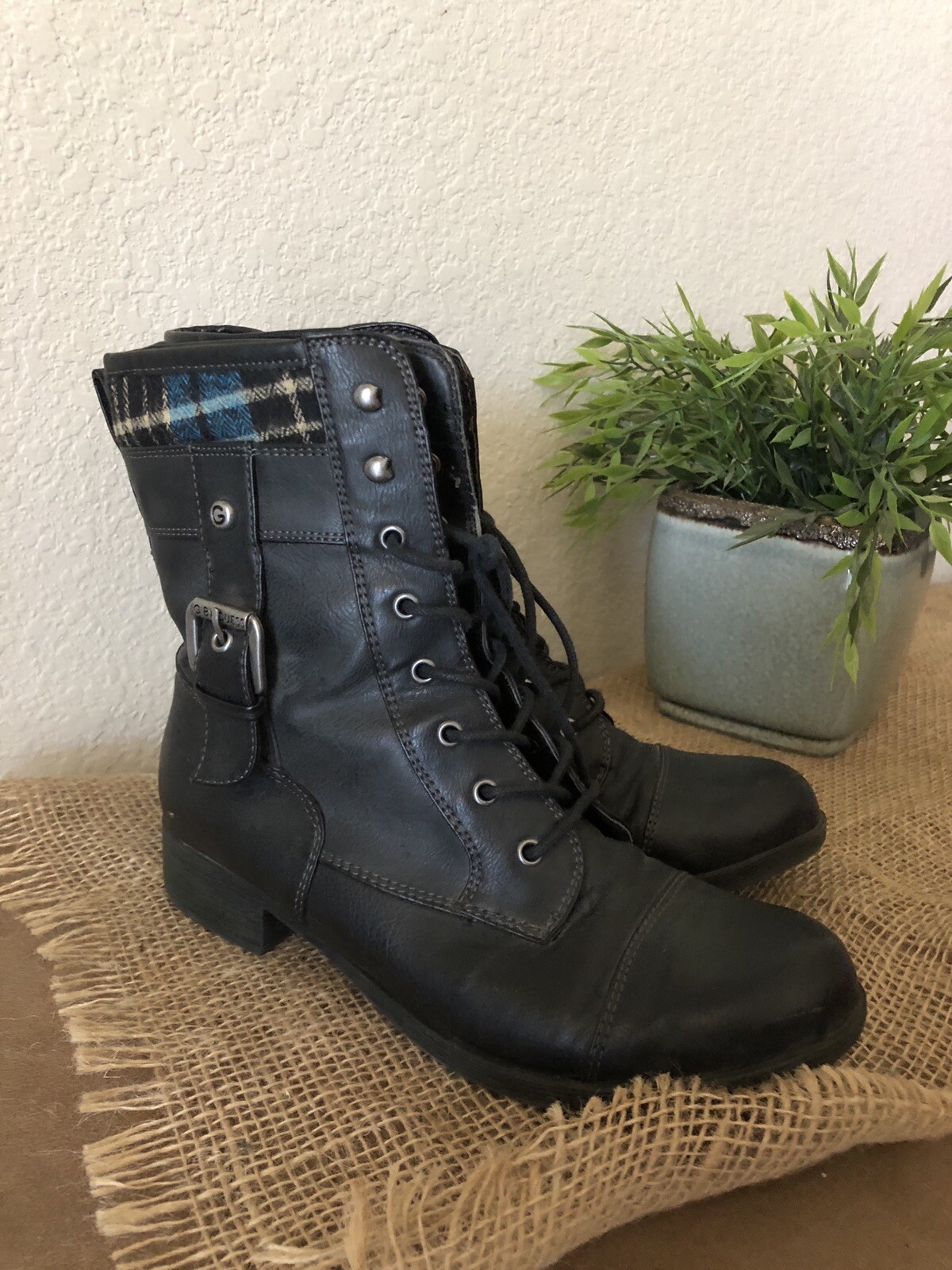 black fabric booties