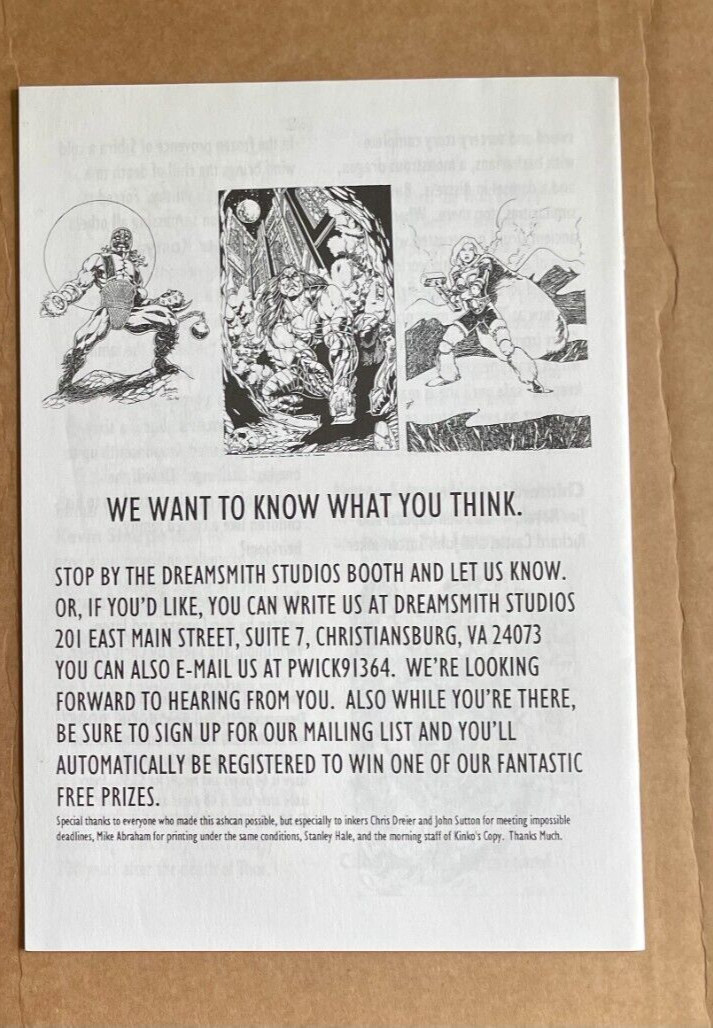 Book Ashcan Preview Book Signed Richard Pollard DreamSmith Fantasy 1995 HTF NM