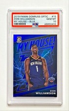 2019-20 Panini Optic ZION WILLIAMSON # /85 Blue My House! Rookie PSA 10 Gem Mint
