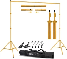 10Ft X 7Ft - Gold Adjustable Photography Backdrop Support System Photo Video Stu
