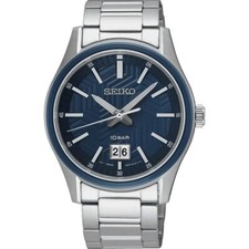 SEIKO SUR559P1 SUR559 ,Men Quartz,Blue Dial,Stainless,Sapphire,Date,100m WR