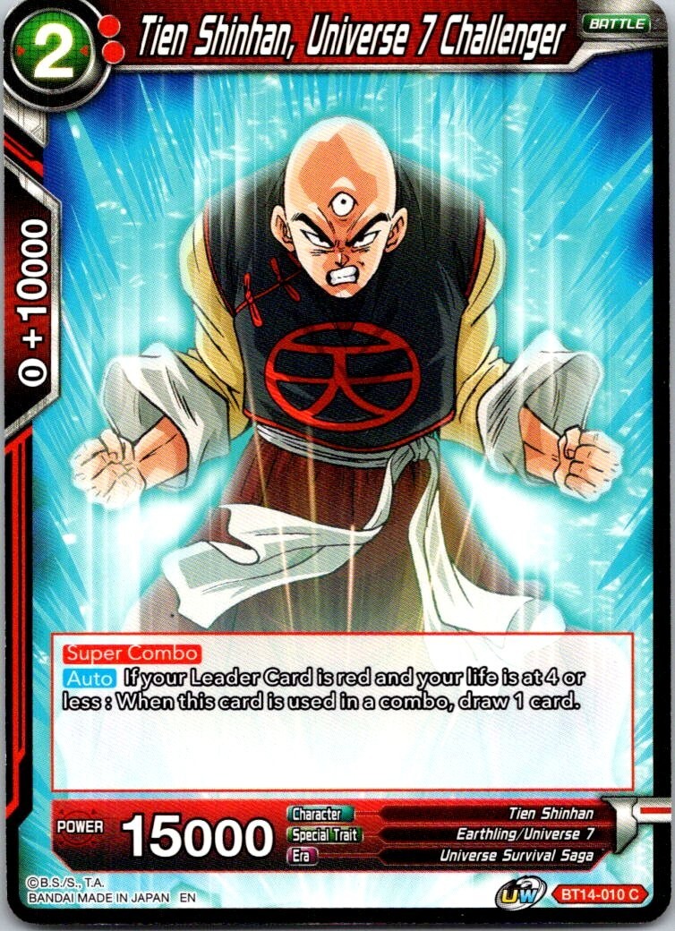 Dragonball Z Super Tien Shinhan, Universe 7 Challenge BT14-010 CCG