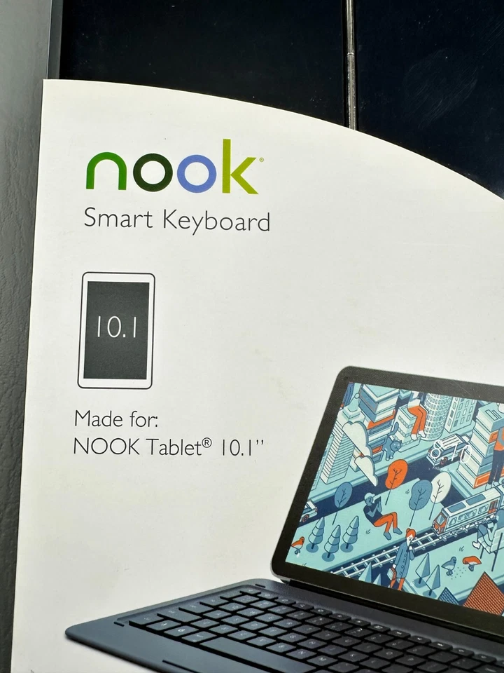 Nook Smart Keyboard Folio With Stand For Nook Tablet 10.1” Black New - Image 2 of 4