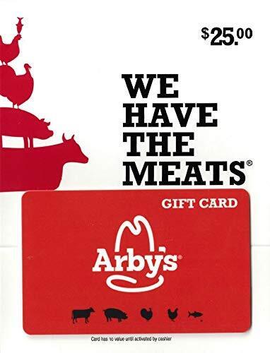 ARBY'S RESTAURANT GIFT CARD 150 100 MOM DAD FRIENDS EMPLOYEE WORK MEAL EAT FOOD