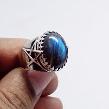 Handmade Labradorite Gemstone Ring, 925 Sterling Silver Jewelry Statement Ring.