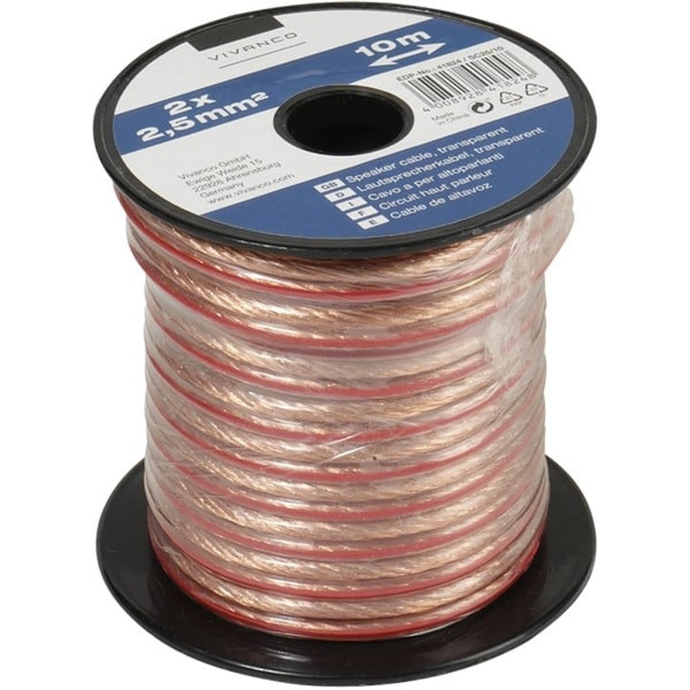 VIVANCO Lautsprecherkabel auf Minispule 2x 25 mm 10m 46824 1906839 3790₽