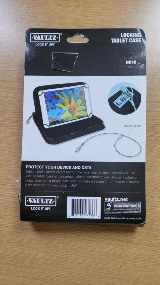 Чехол для планшета с блокировкой VAULTZ включает в себя привязку 6 3/4 x 9 3/8 x 1 1/2 дюйма - Изображение 2 из 4