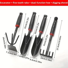 4pcs Garden Tools Set Trowel Rake Shovel Heavy Duty Metal Outdoor Ergonomic Kit
