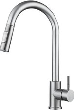 Rummy Brushed Nickel Kitchen Mixer Taps Mono Faucet with Pull Out Sprayer