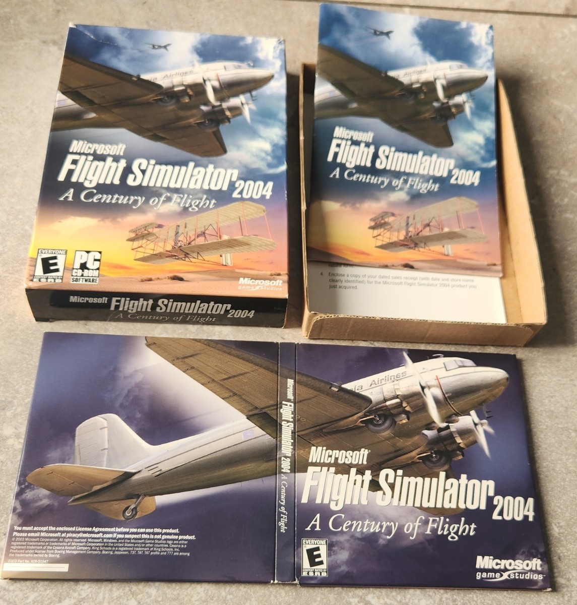MICROSOFT FLIGHT SIMULATOR 2004 A CENTURY OF FLIGHT PC GAME 4 CD