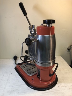 Vintage 50's La Cimbali Microcimbali Espresso Machine, Orange Red