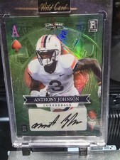 2023 Wild Card 5 Card Draw Anthony Johnson Stacked Deck RC Green Auto /3