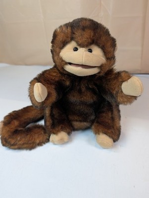Folkmanis Small Monkey Full Body Puppet Plush Brown Chimp Long Tail. 11''