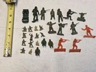 VINTAGE MARX WW II ARMY MEN RED PLASTIC 2” FIGURES  1950s60s