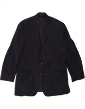 CALVIN KLEIN Mens 2 Button Blazer Jacket UK 44 2XL Navy Blue Wool DG18
