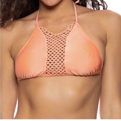 LULI FAMA LET'S BE MERMAIDS - Crochet Loops Center Halter Top SIZE MEDIUM