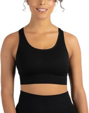 Large Black Member's Mark Women Sports Seamless Bra, Racerback Bra,