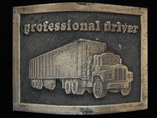 NG27146 VINTAGE 1975 PROFESSIONAL DRIVER 18-WHEELER SEMI-TRUCK LEWIS BUCKLE