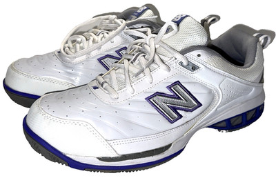 $129 New Balance  WC 806 Women's Shoes WOMEN'S SIZE 12 WHITE/PURPLE/SILVER EUC