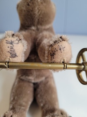 Steiff Teddy Bear on Metal Wheels Mohair 1905 Replica Museum