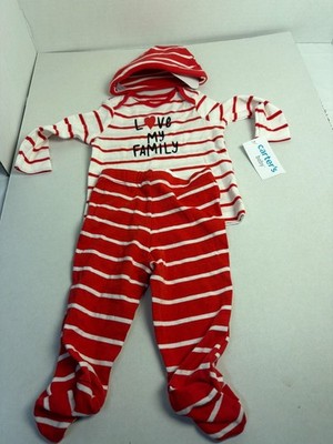 NWT Carter s Baby 3M Outfit & Hat  I Love My Family  Valentine Set